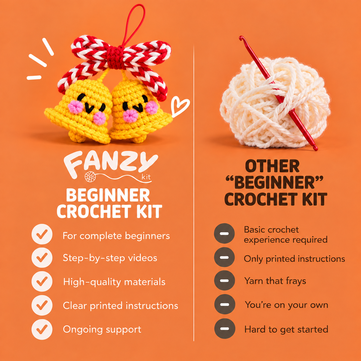 🔔 Christmas Bell Crochet Kit | DIY Amigurumi Bell Kit